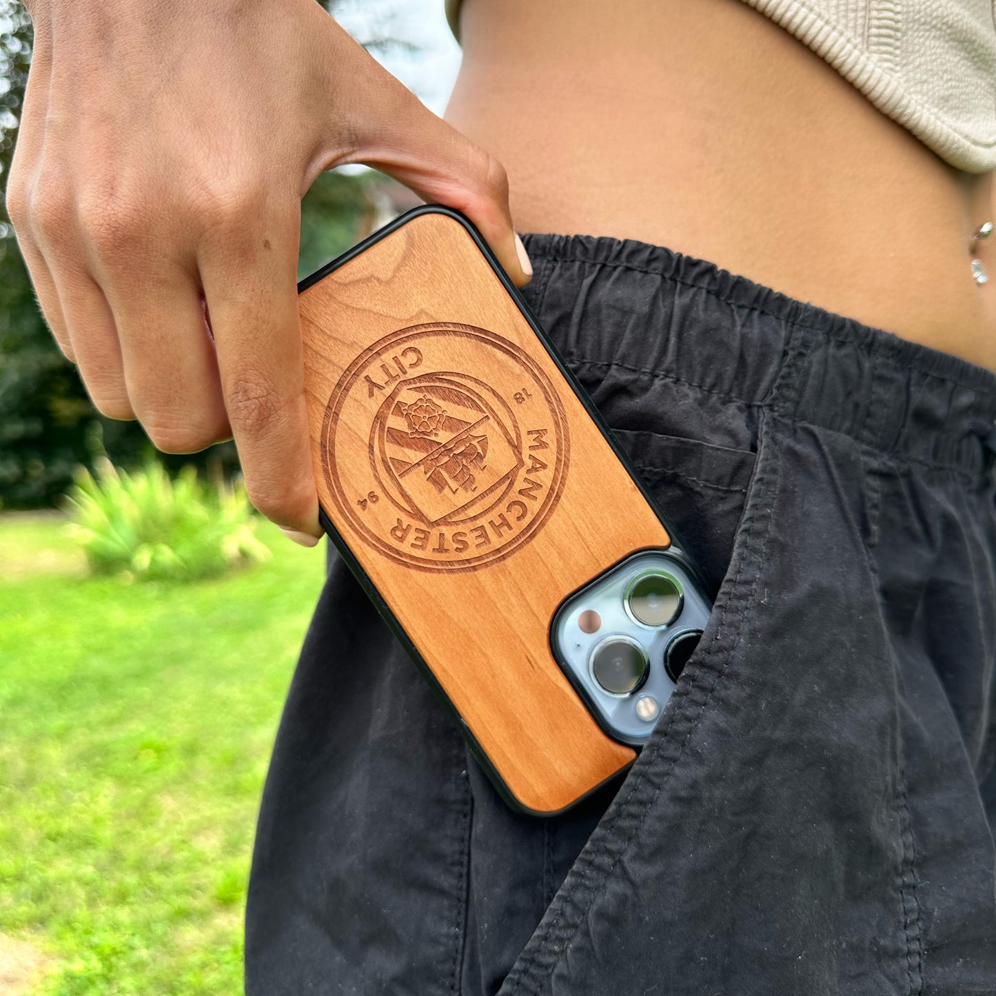 Manchester City FC® Logo - Wooden Phone Case (MagSafe Compatible)