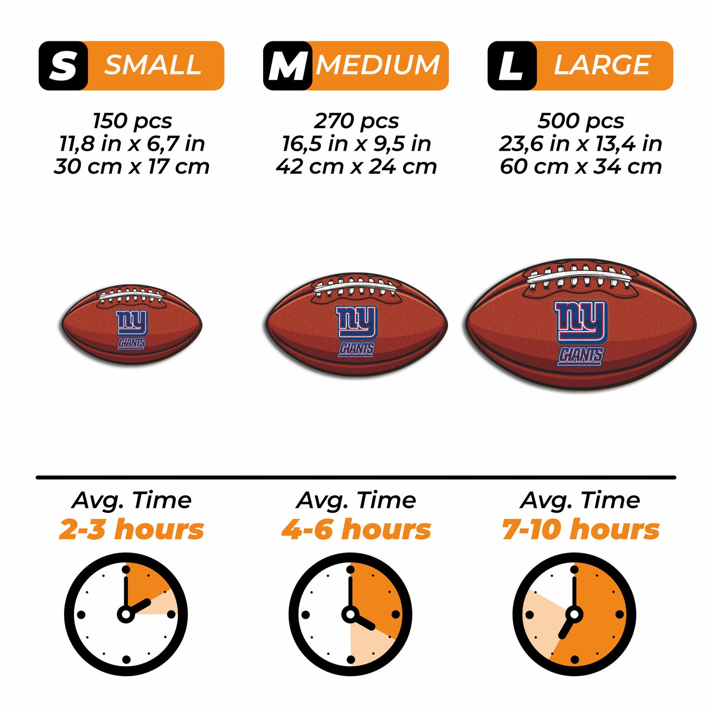 New York Giants™ Football - Wooden Puzzle