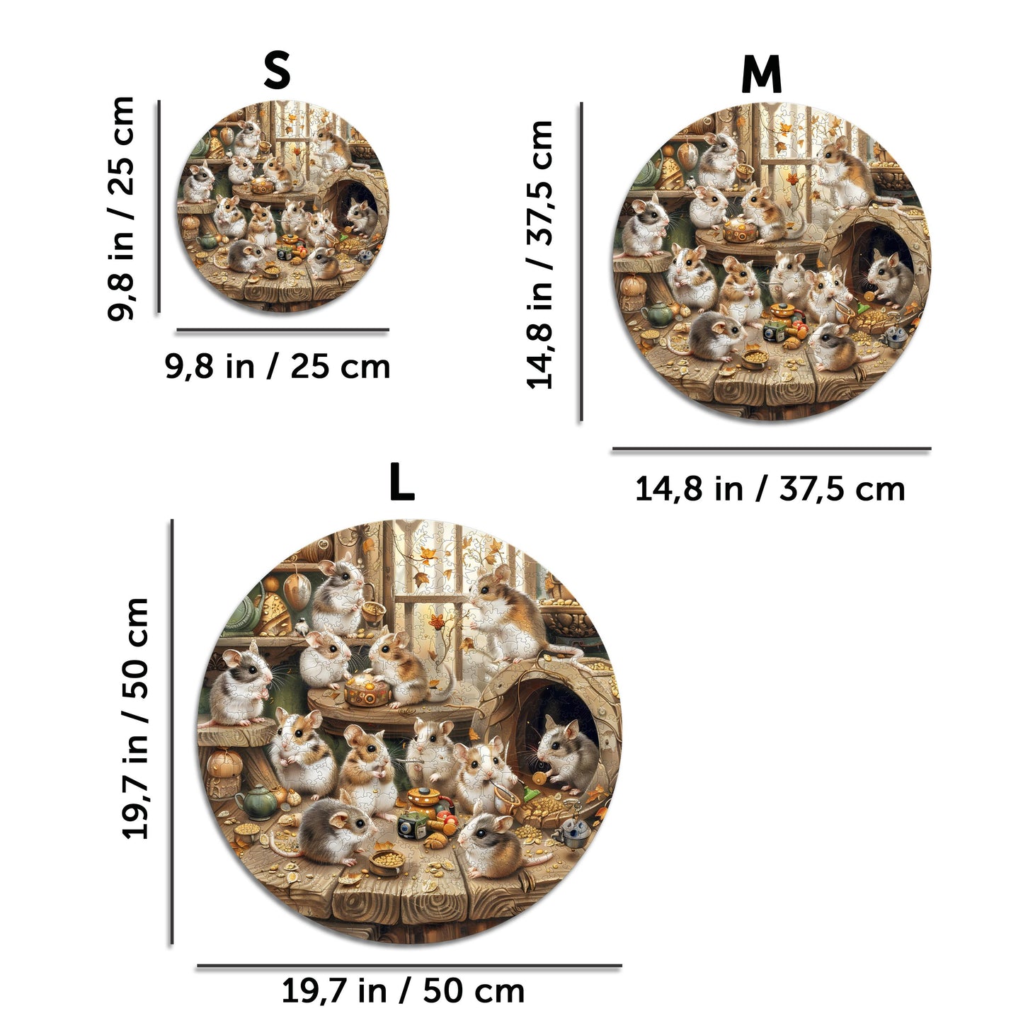 Curious Hamsters - Wooden Puzzle