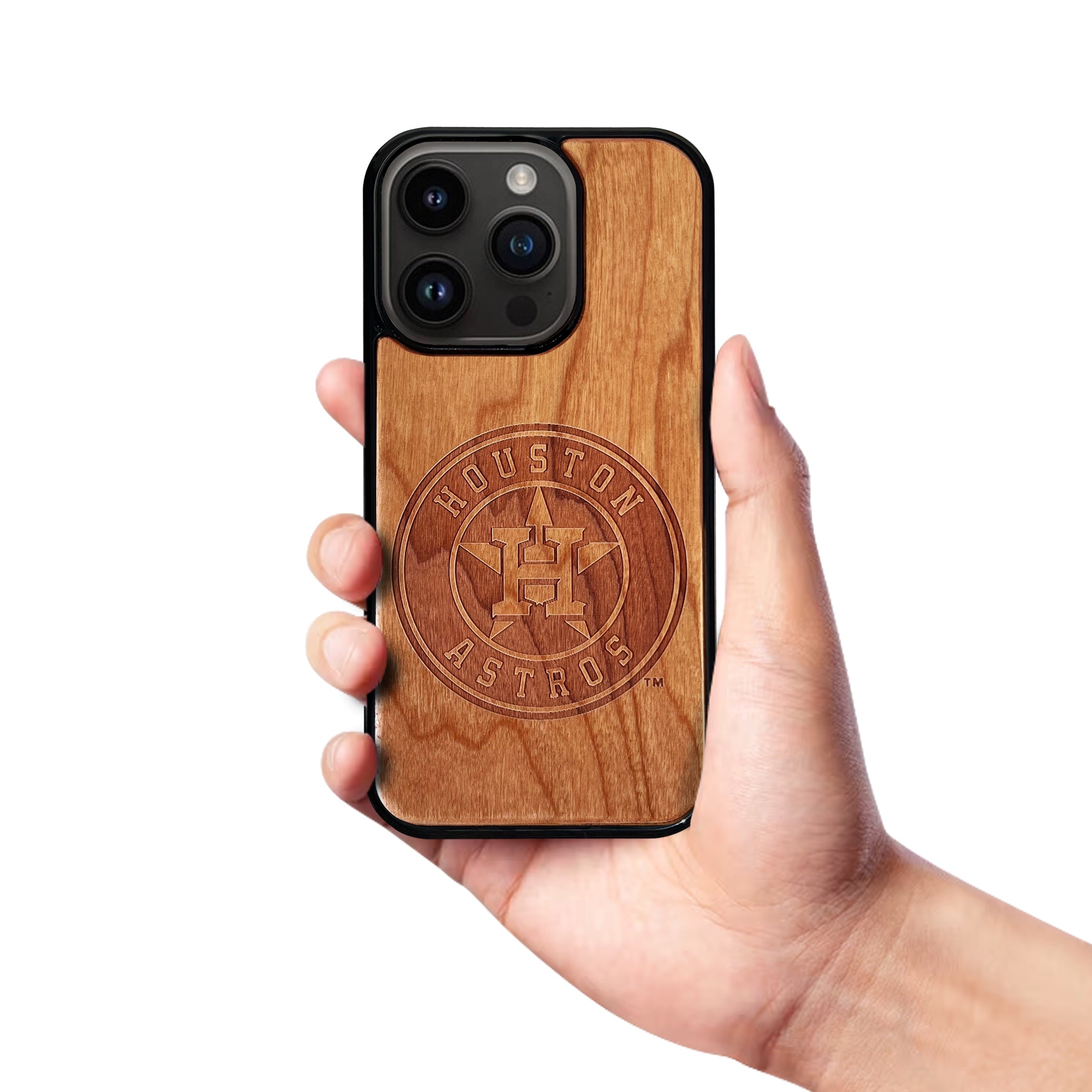 Houston Astros Wooden Phone Case MagSafe Compatible