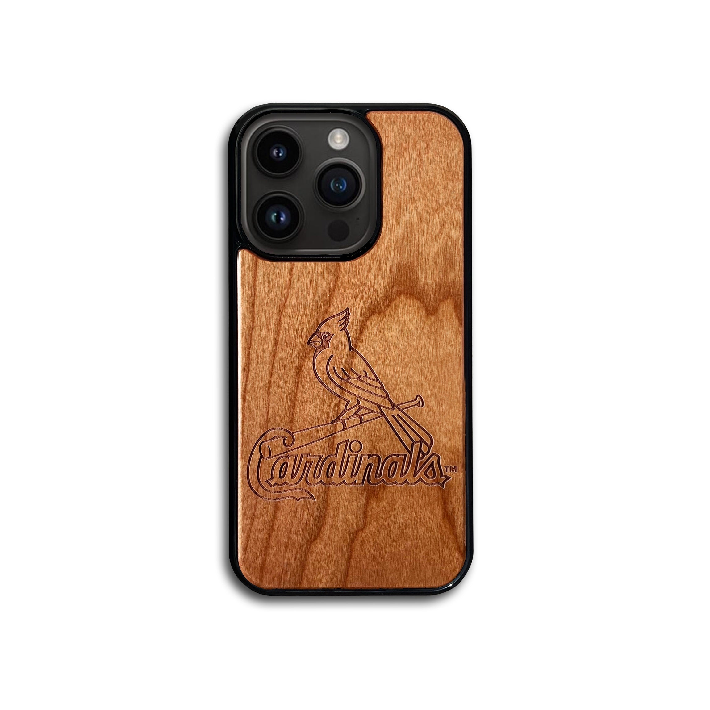 Wood St Louis Cardinals iPhone 13 Pro Max Case | Custom St Louis Cardinals  Gift | Mahogany Wood Cover