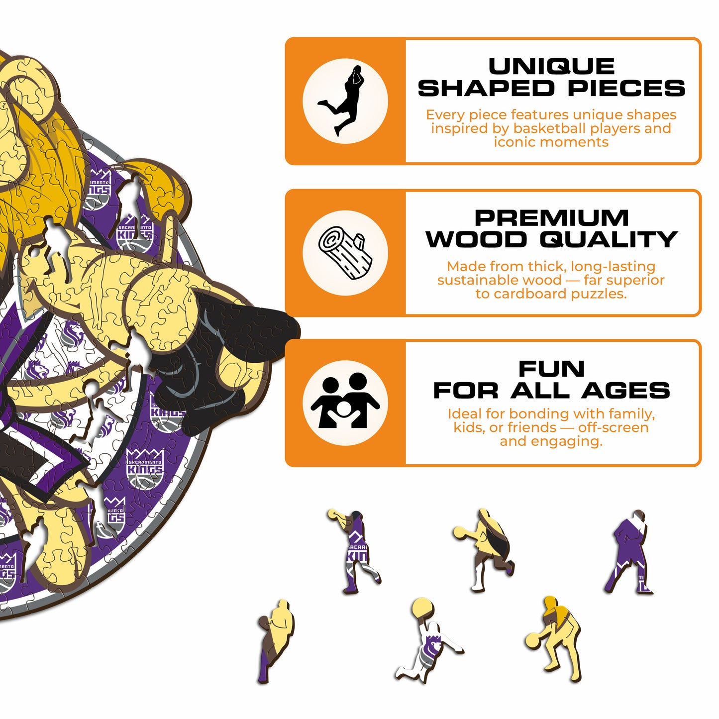 Sacramento Kings™ Mascot - Wooden Puzzle