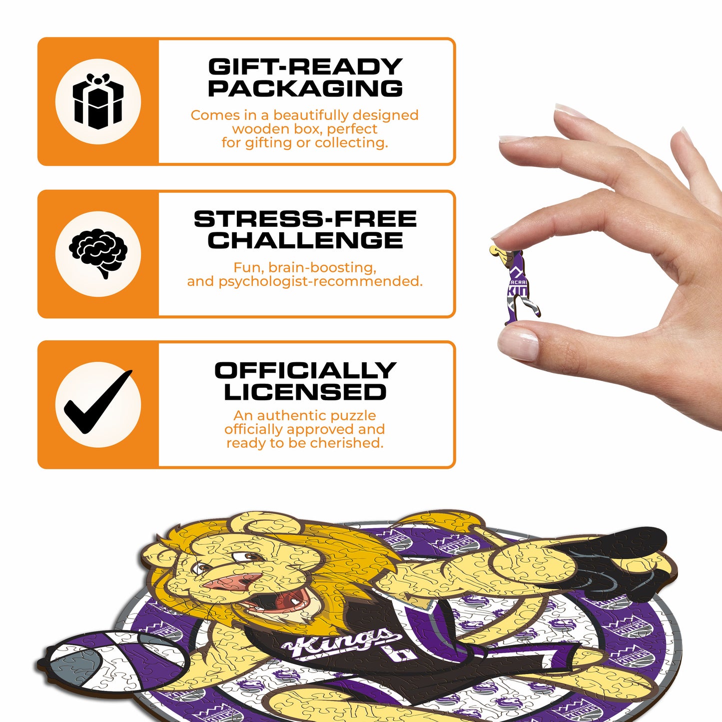 Sacramento Kings™ Mascot - Wooden Puzzle