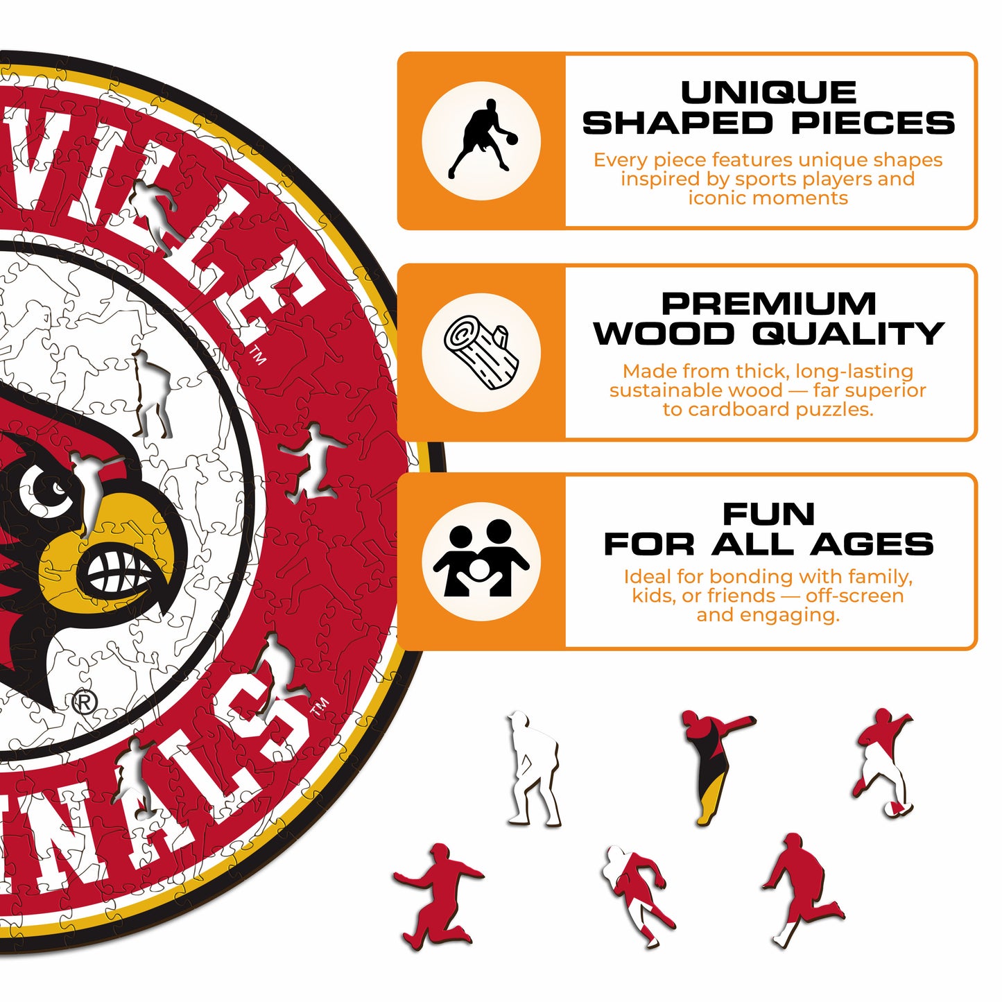 Louisville Cardinals Logo Wooden Puzzle