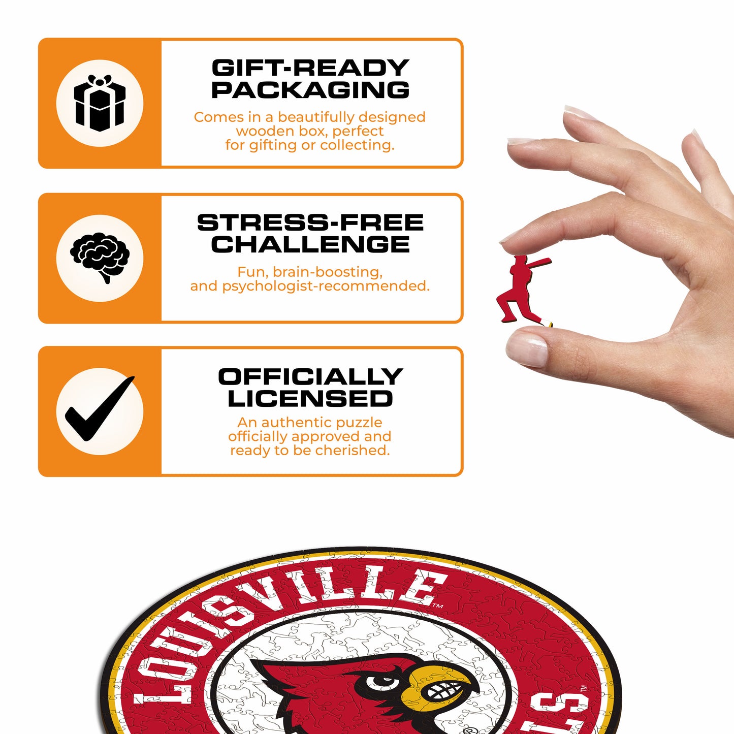 Louisville Cardinals Logo Wooden Puzzle