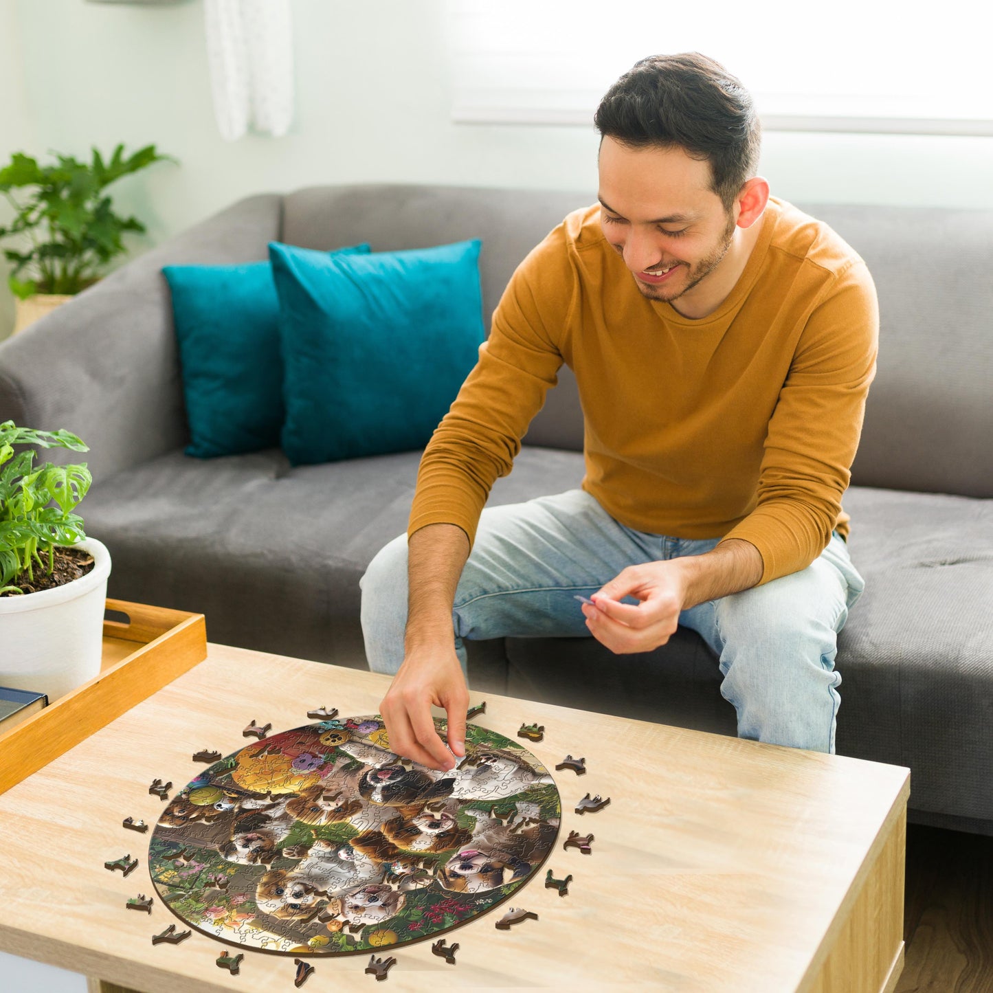 Puppies in the Garden - Wooden Puzzle