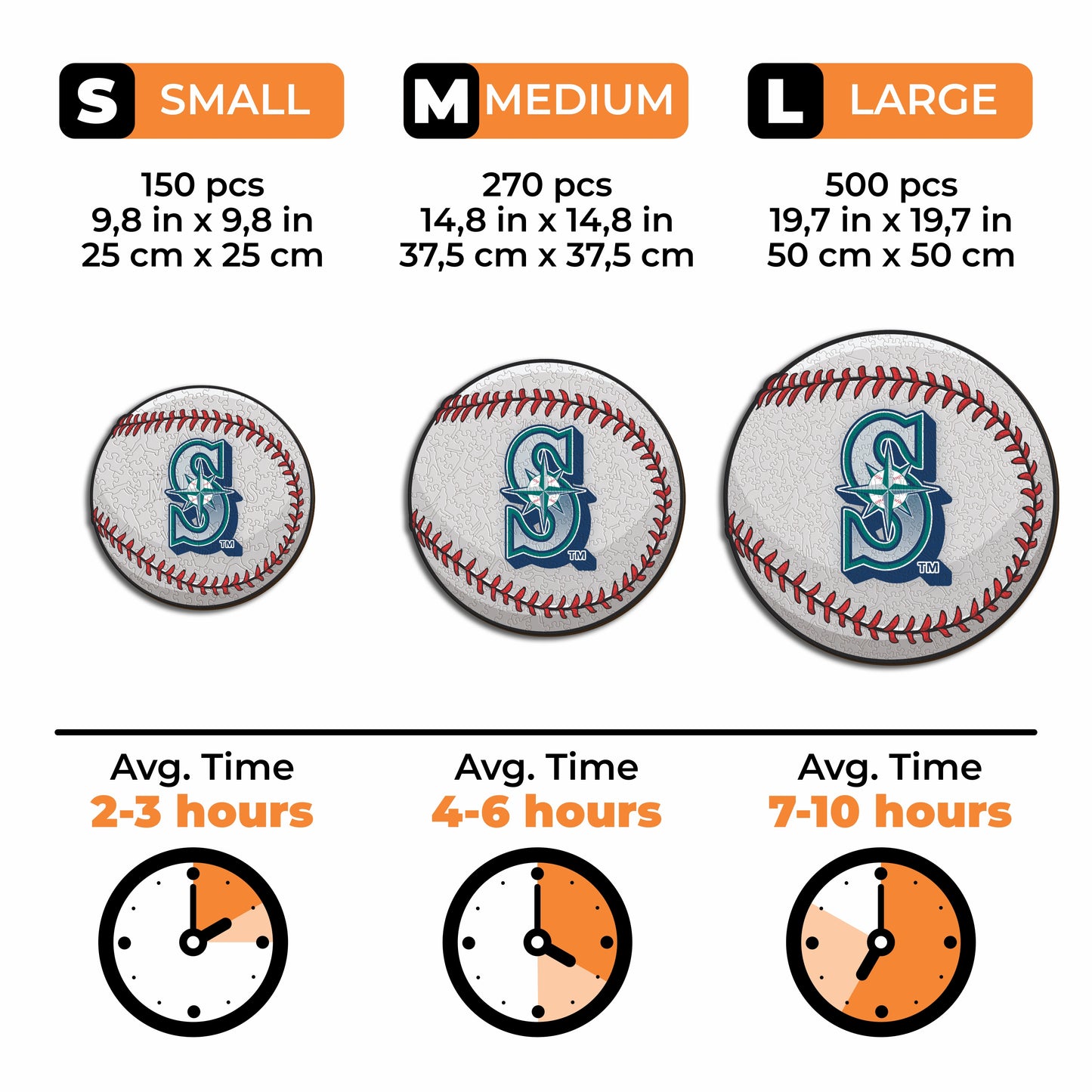 Seattle Mariners™ - Quebra-cabeça de madeira 
