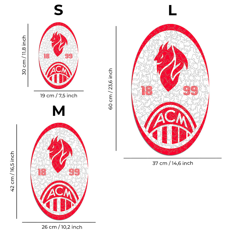 AC Milan® Retro Logo - Wooden Puzzle
