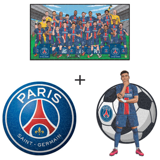 3 PACK Paris Saint-Germain FC® Logo + Team + Doué