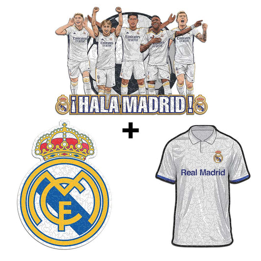 Export WOODEN] Jigsaw real madrid cf logo puzzle, 300-500 pieces