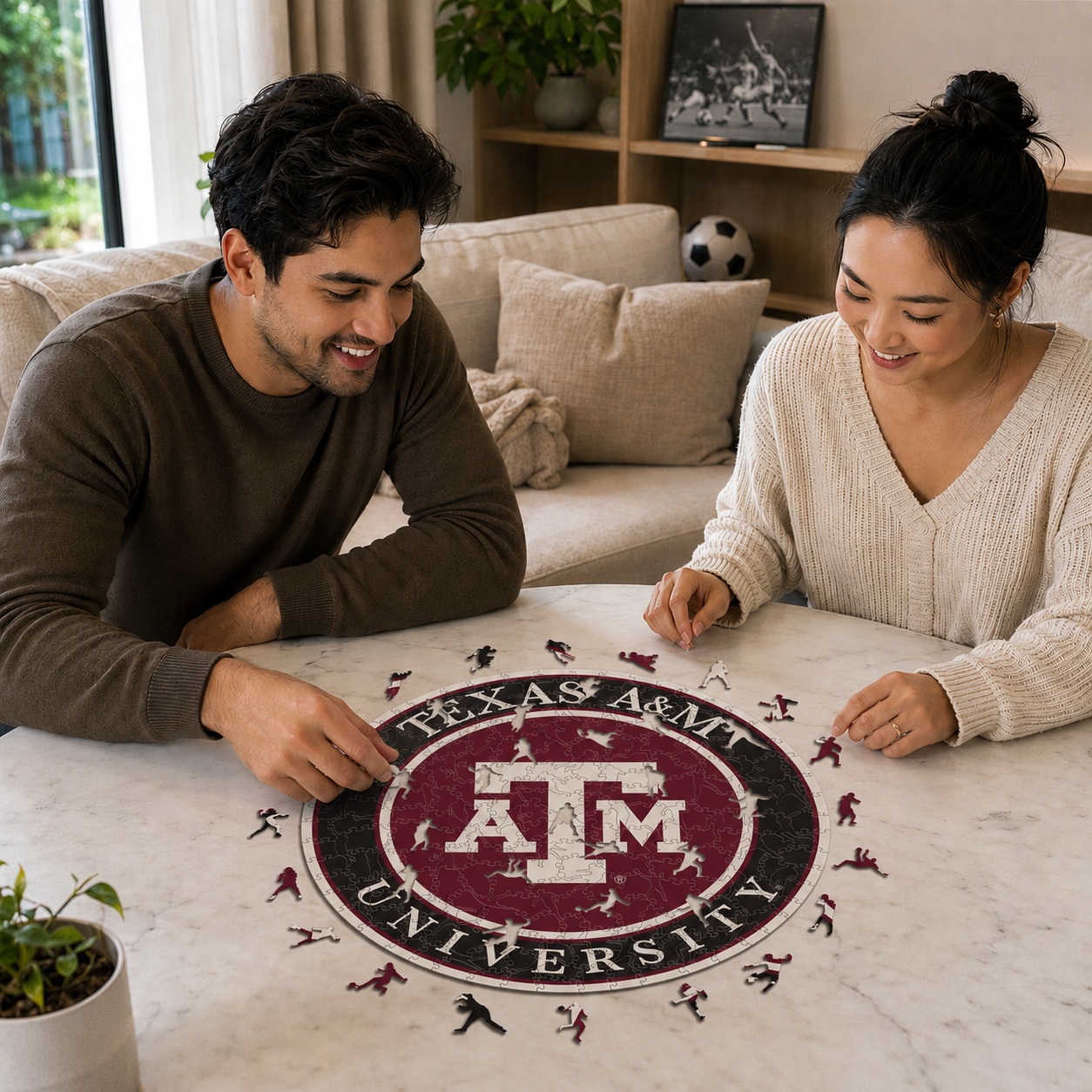 Texas A&M Aggies Logo Wooden Puzzle