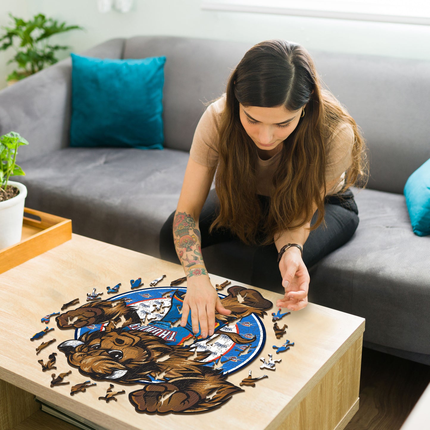 Oklahoma City Thunder™ Mascot - Wooden Puzzle
