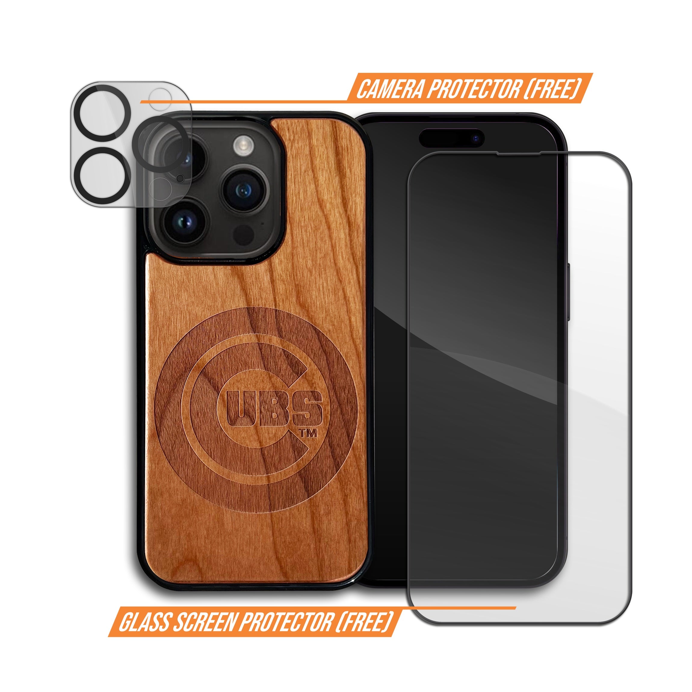 Chicago Cubs Wooden Phone Case MagSafe Compatible