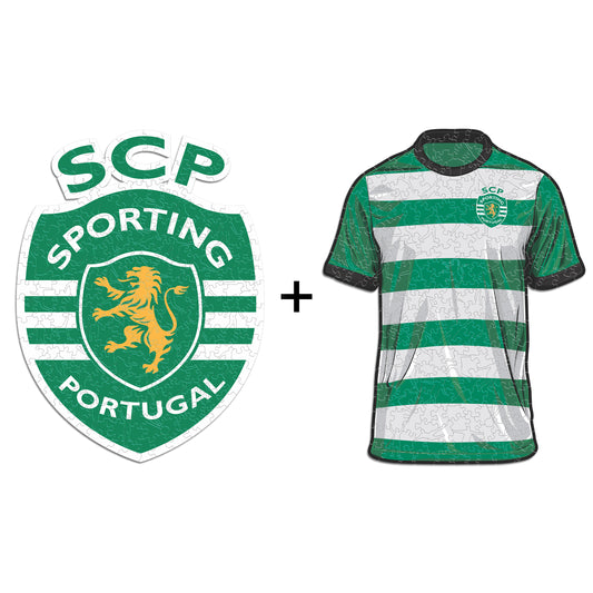 2 件裝 Sporting CP® 標誌 + 球衣 - 官方木製拼圖