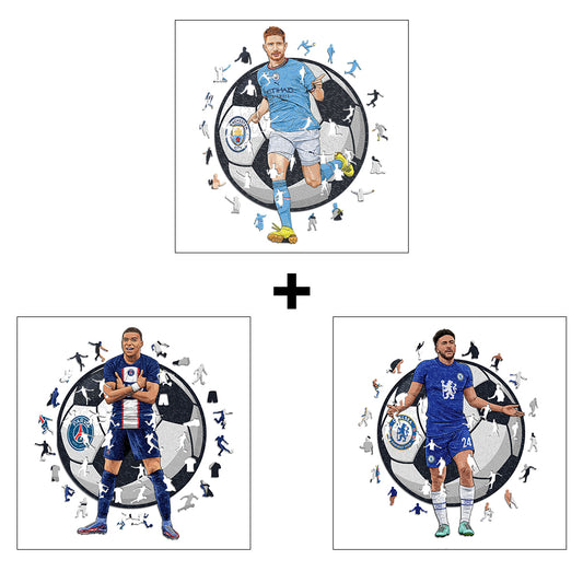 3 Soccer Players Puzzles Of Your Choice