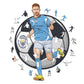 3 PACK Manchester City FC® Logo + De Bruyne + Foden