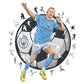 4 PACK Manchester City FC® Logo + Haaland + De Bruyne + Foden