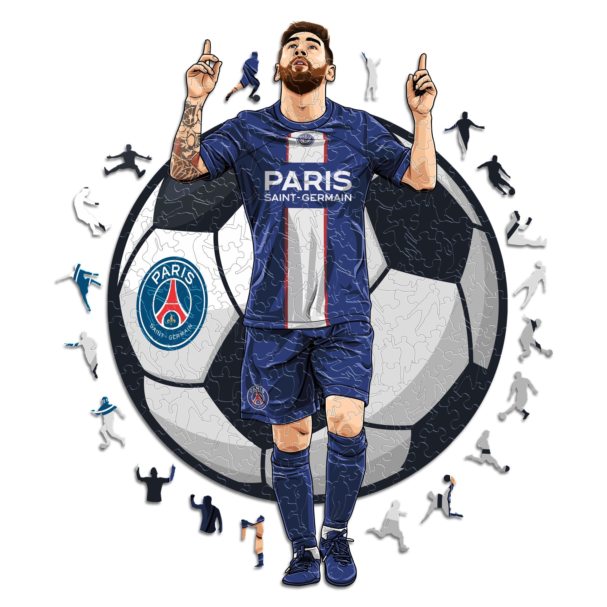 2 PACK PSG FC® Logo + Lionel Messi – Iconic Puzzles