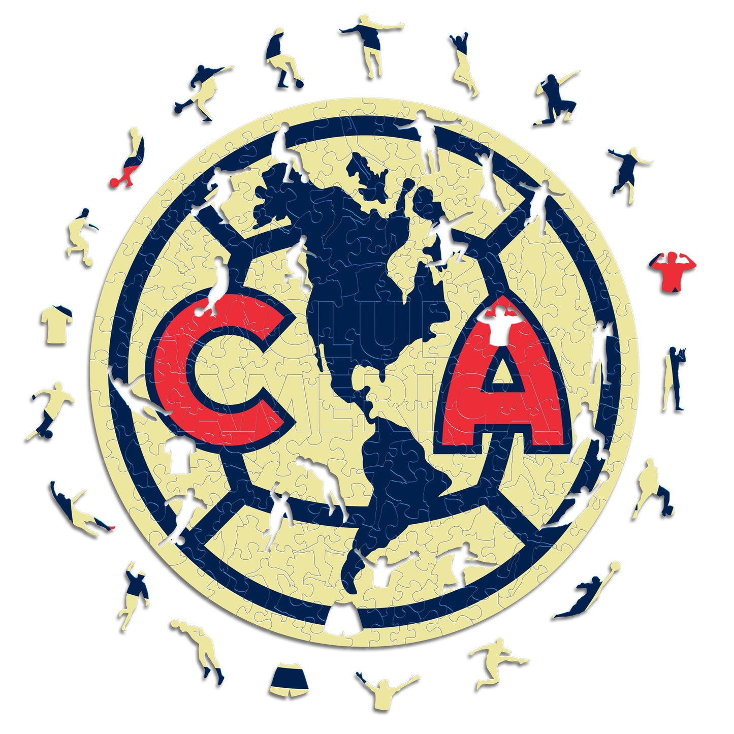 Club América® 徽標 - 官方木製拼圖